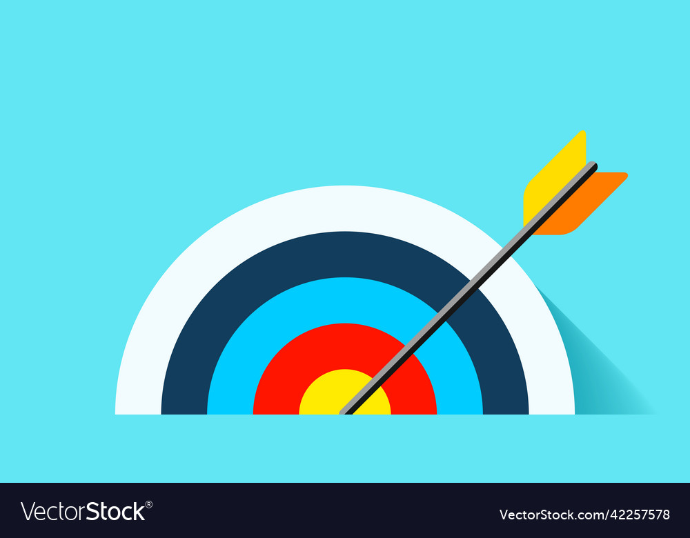 Target icon in flat style on color background arr