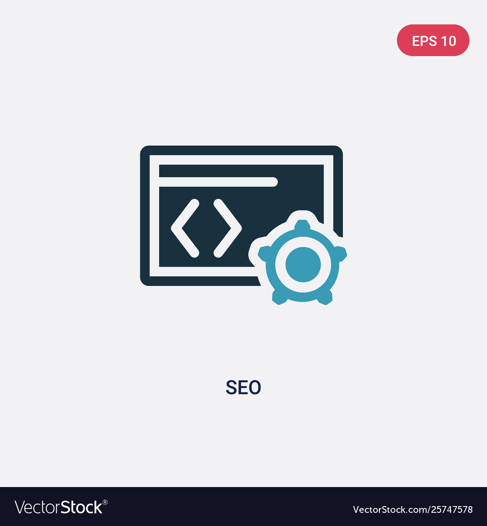 Two color seo icon from programming concept vector image Two color seo icon from programming concept