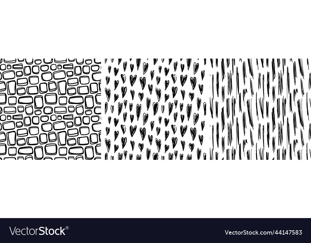Abstract seamless pattern set hand drawn