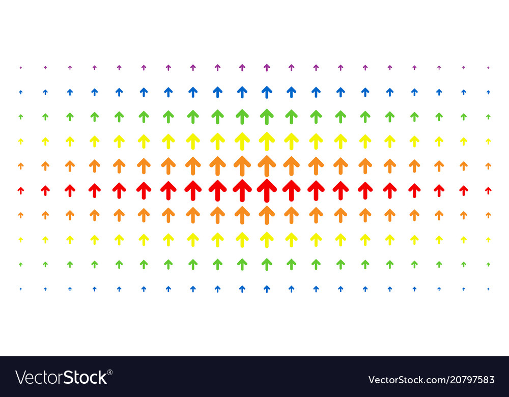 Arrow direction spectrum halftone pattern