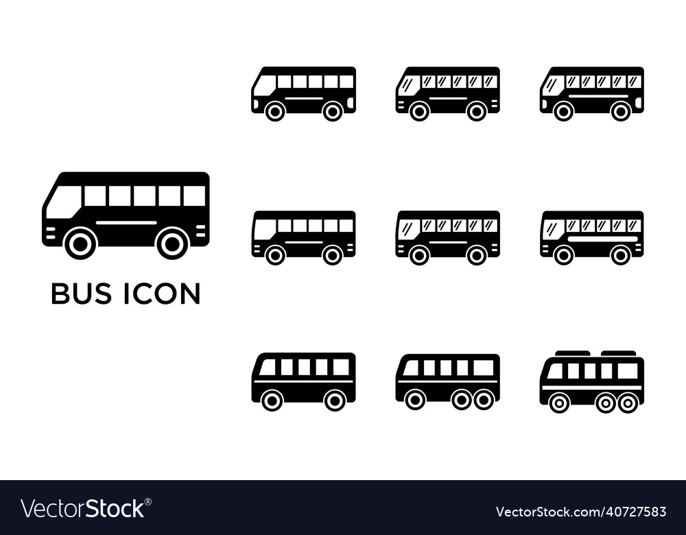 Bus icon set design template