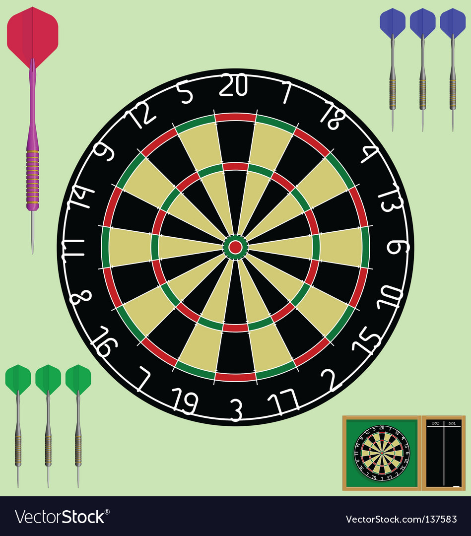 Dartboard with Darts