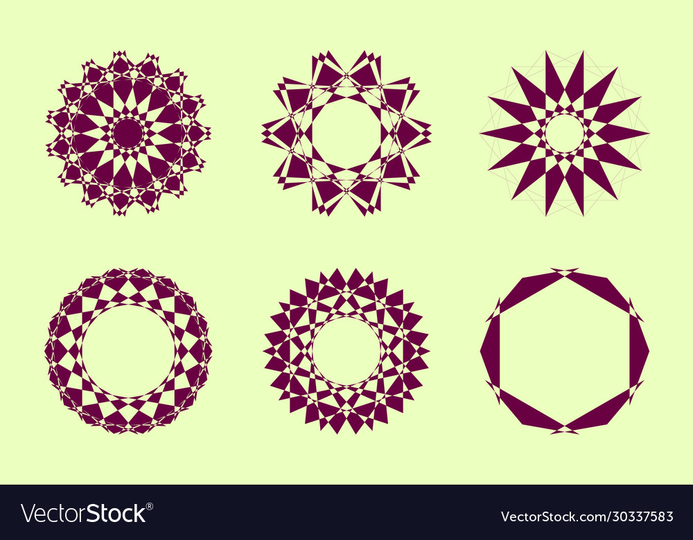 Different abstract geometric design element set