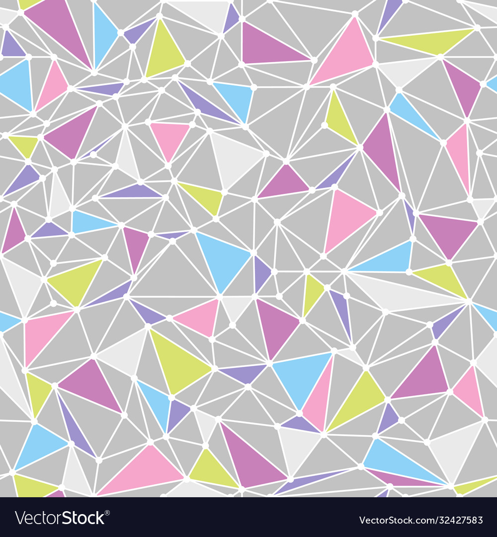 Geometric low poly triangle seamless pattern vector image Geometric low poly triangle seamless pattern