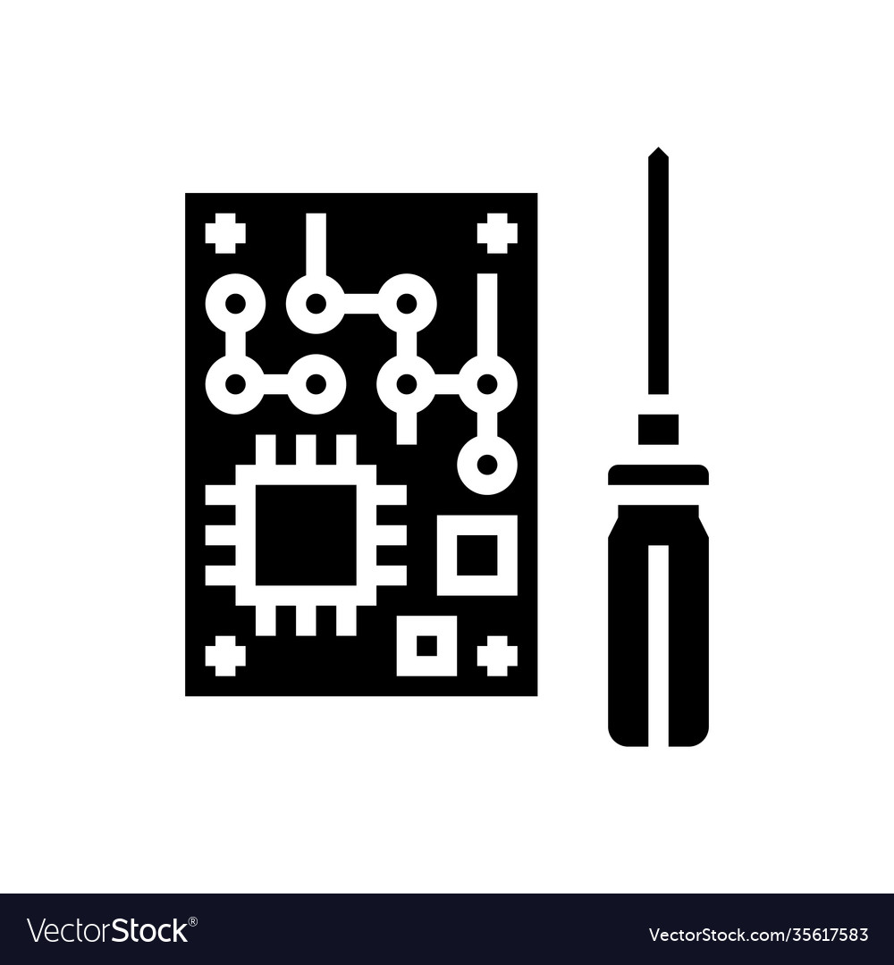 Microchip make geek glyph icon