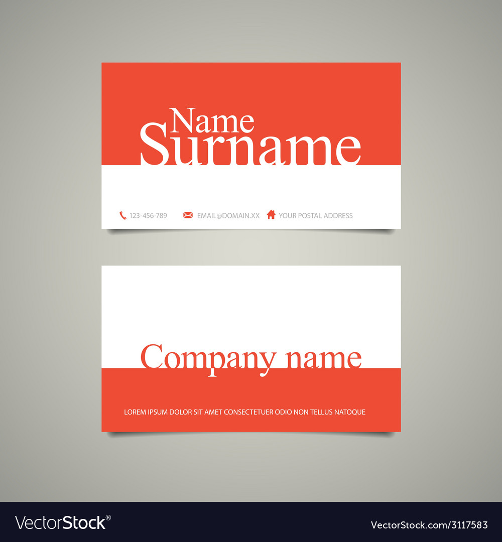 Modern simple business card template with big name