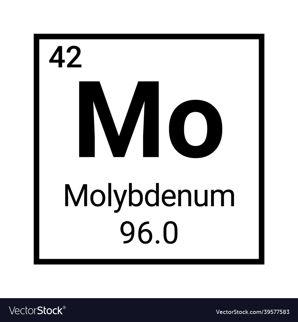 Molybdenum element symbol chemistry Royalty Free Vector