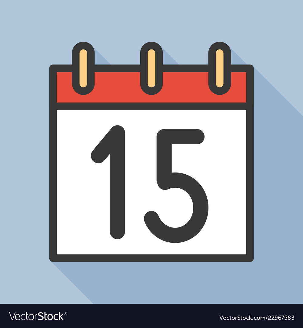 Number and calendar icon outline with long