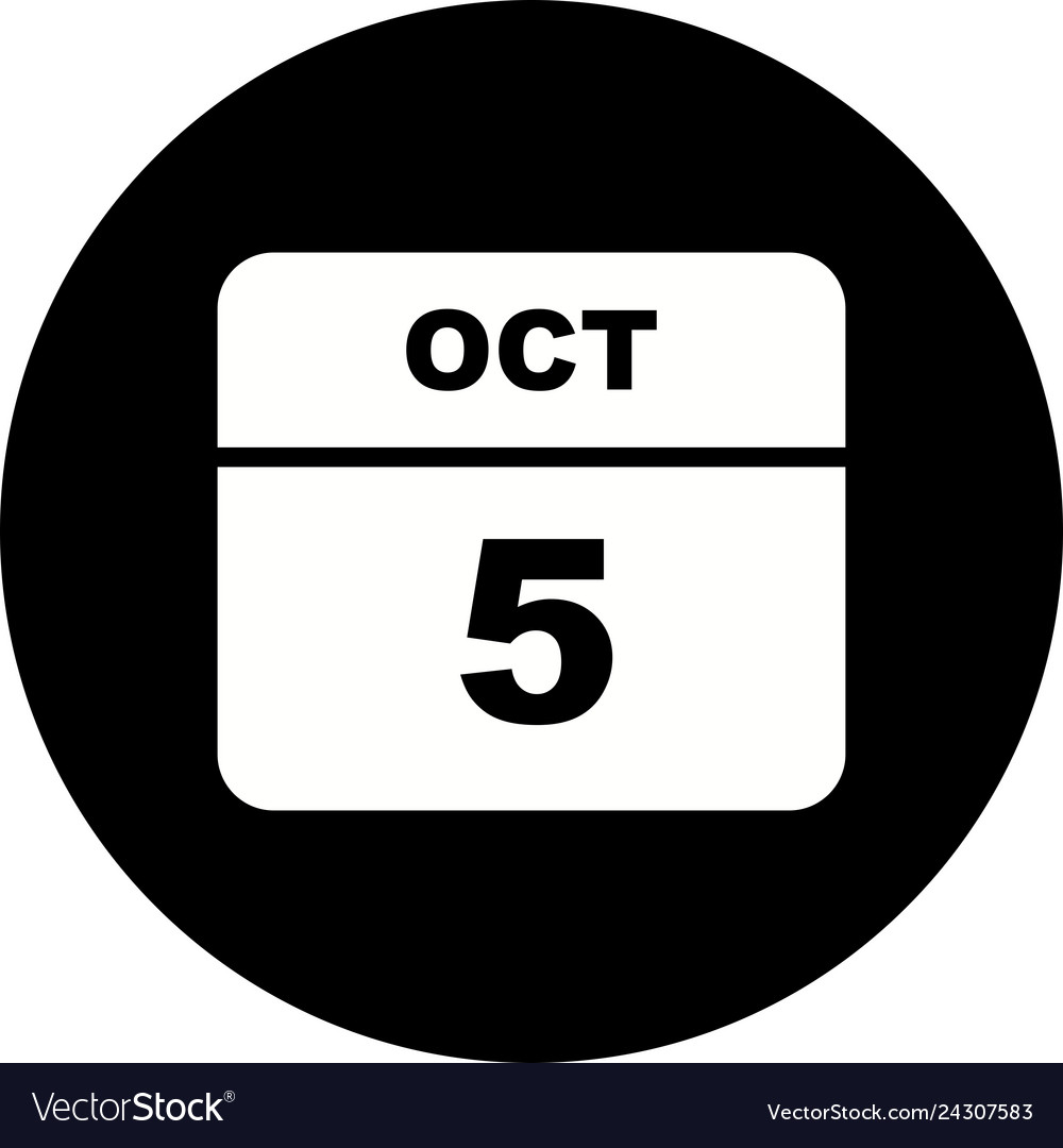October 5th date on a single day calendar