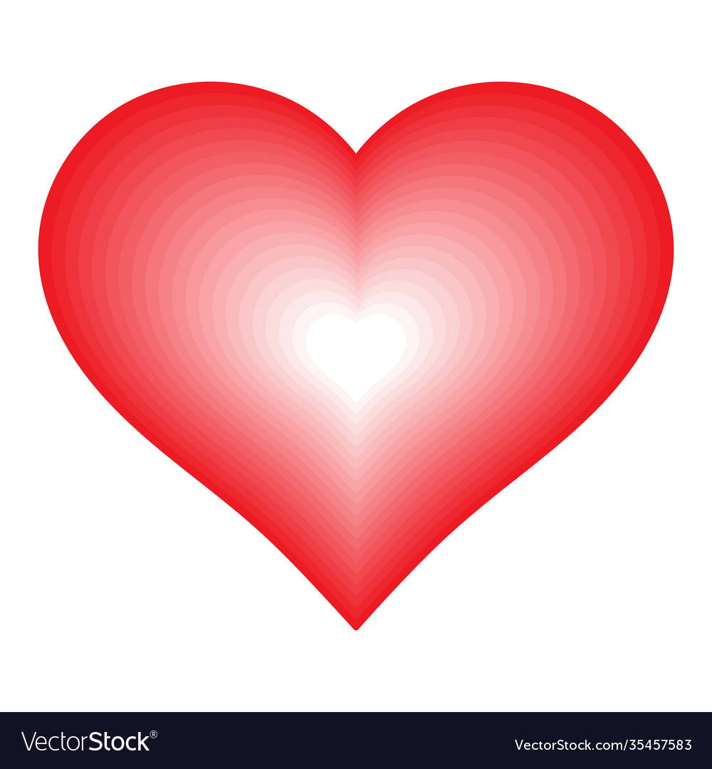 Red heart shape with blending color effect vector image Red heart shape with blending color effect