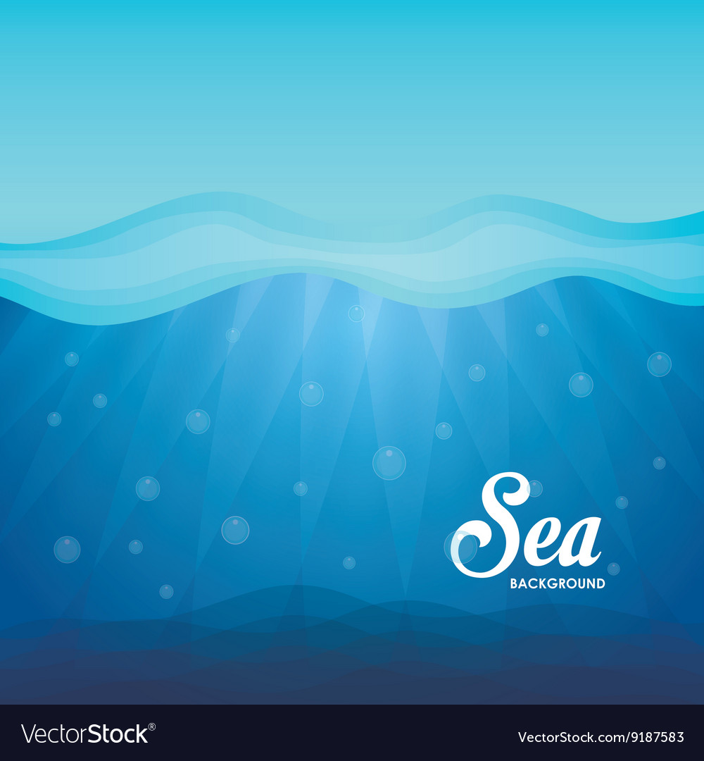 Sea design blue background colorful Royalty Free Vector