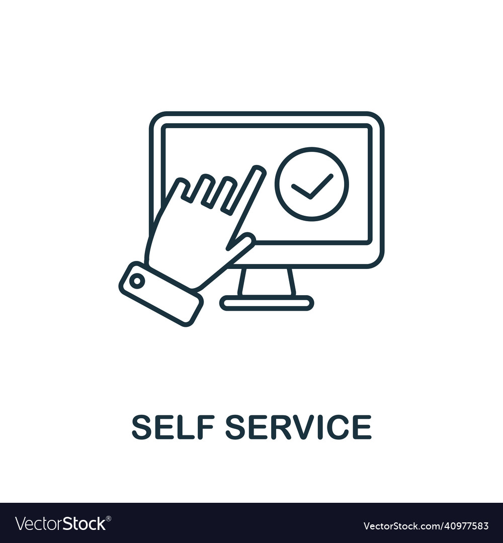 Self service icon line element from customer Vector Image Self service icon line element from customer