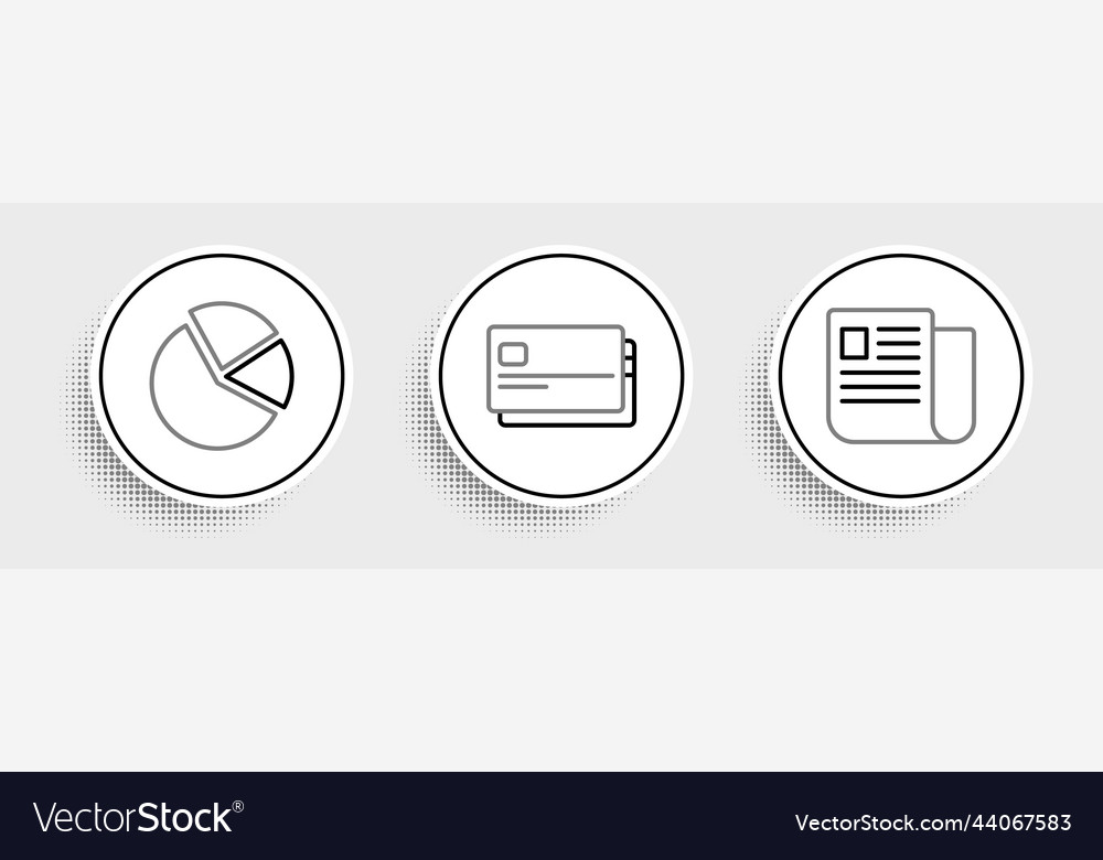 Set line file document pie chart infographic