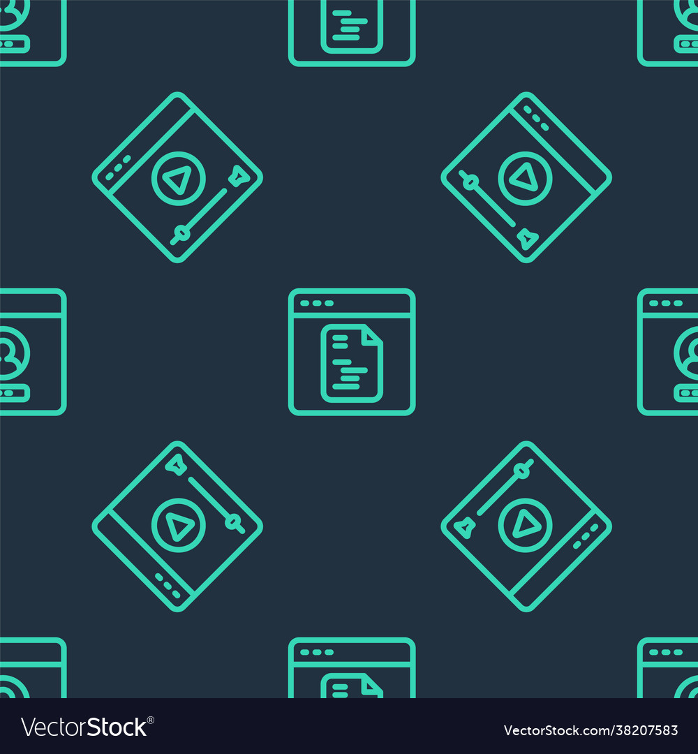 Set line software online play video and create vector image Set line software online play video and create