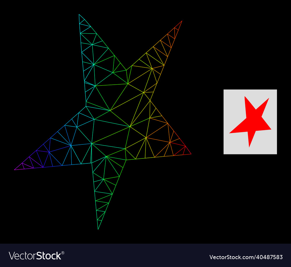 Spectrum gradient polygonal net asymmetrical star Vector Image Spectrum gradient polygonal net asymmetrical star