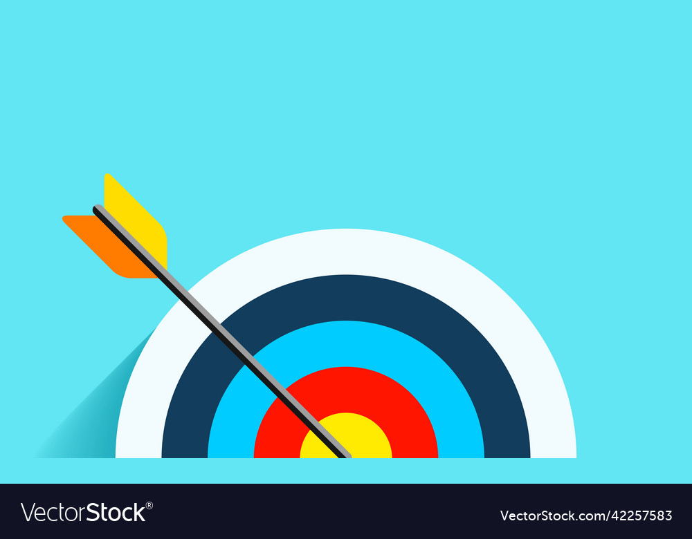 Target in flat style on color background arrow