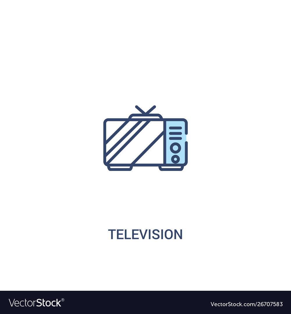 Television concept 2 colored icon simple line