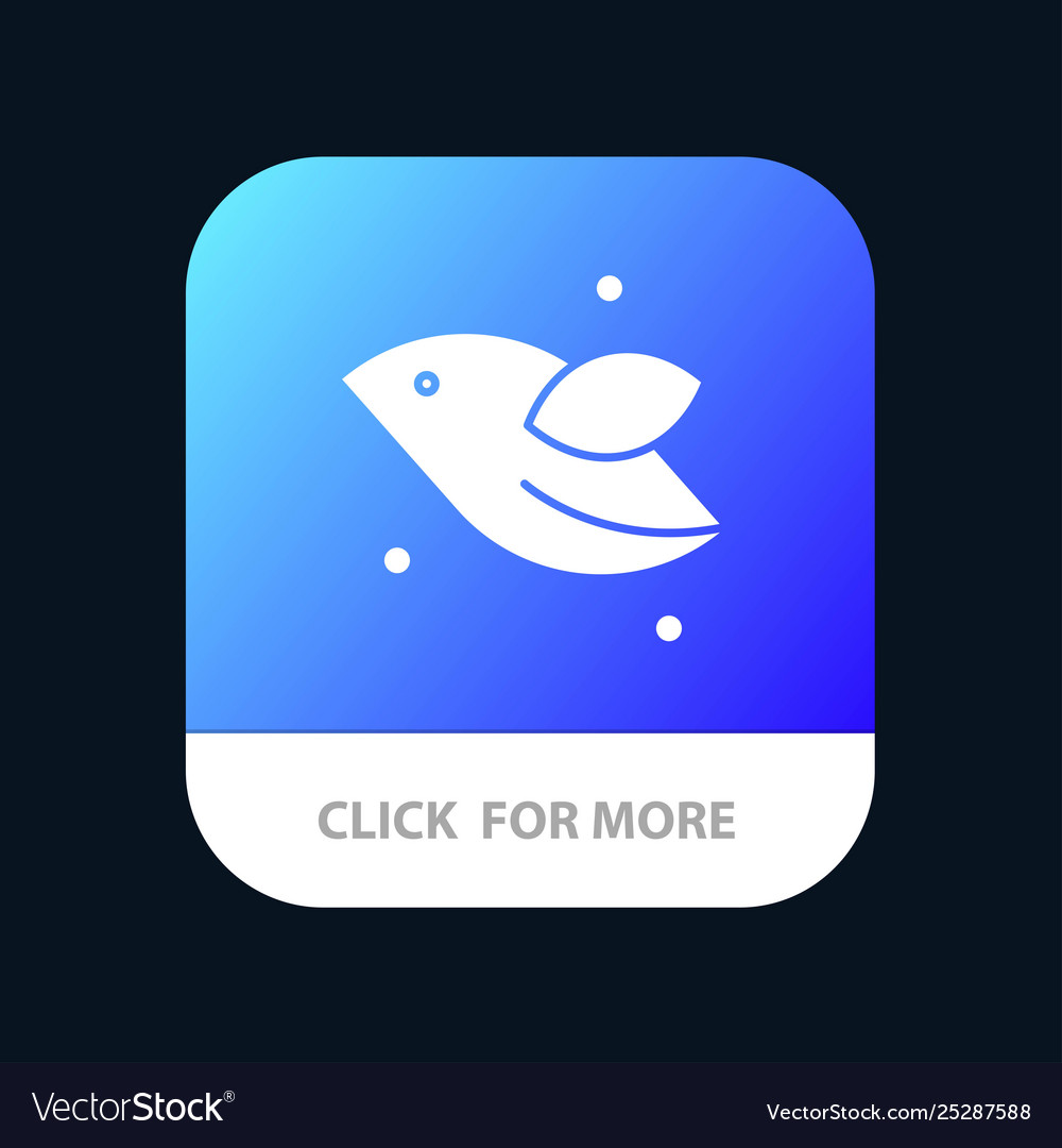 Animal bird fly spring mobile app button android vector image Animal bird fly spring mobile app button android