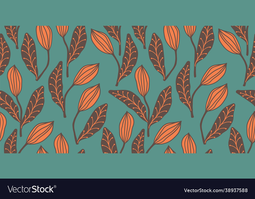 Artistic seamless pattern with abstract leaves vector image Artistic seamless pattern with abstract leaves