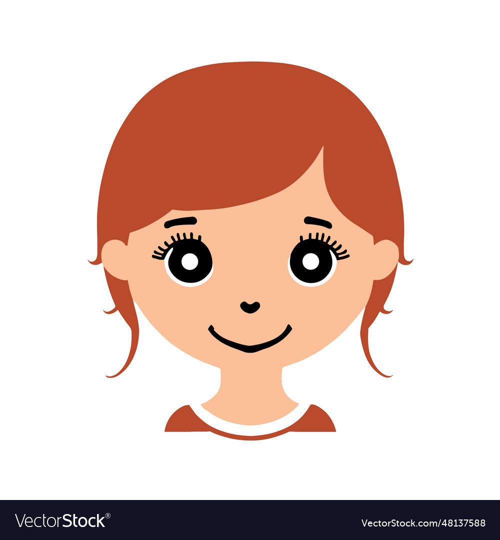 Beautiful cute girl face on white background Vector Image