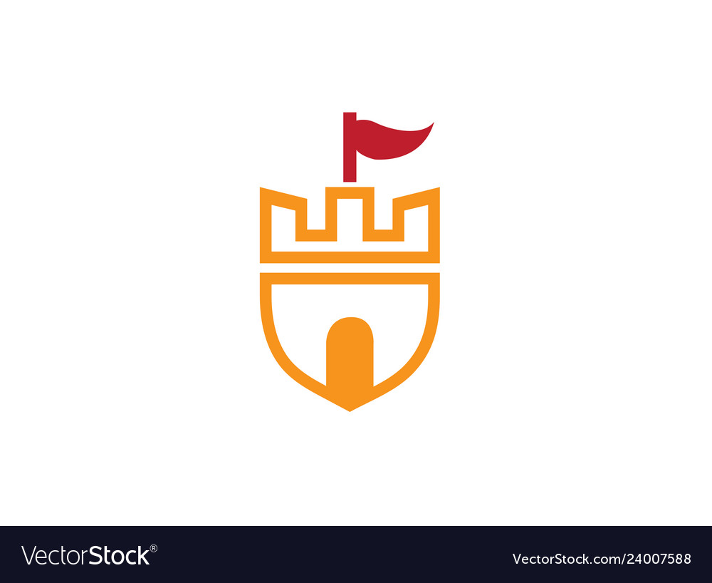 Castle Shield with Flag Icon