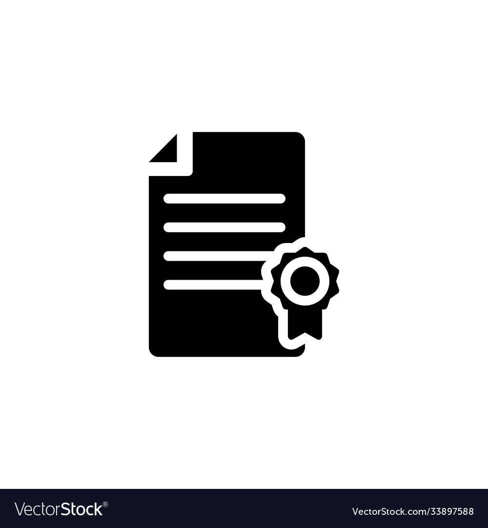 Certificate file paper document with badge Vector Image Certificate file paper document with badge