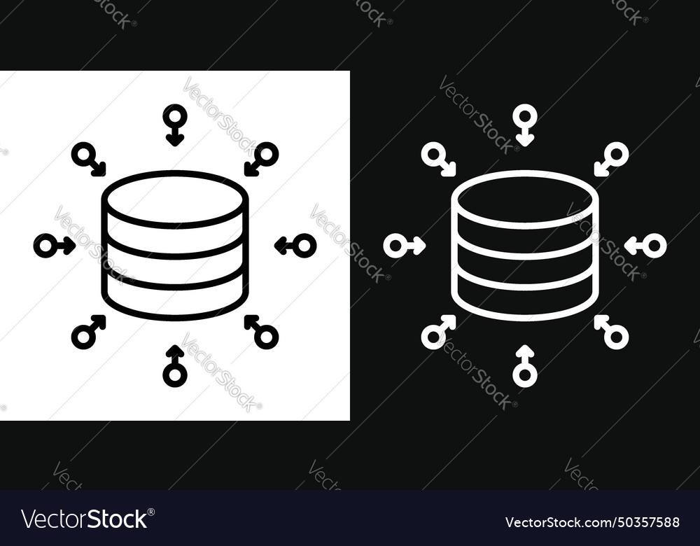 Data aggregation icon set cloud computing