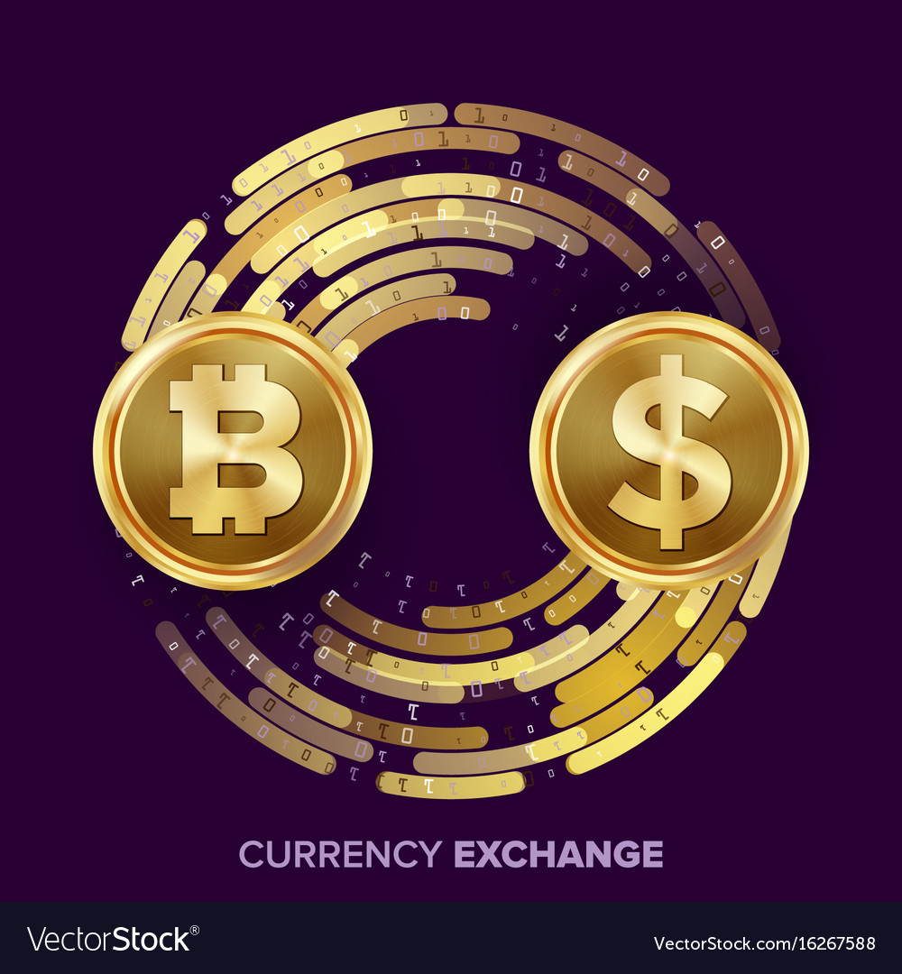 Digital Currency Money Exchange Bitcoin Royalty Free Vector