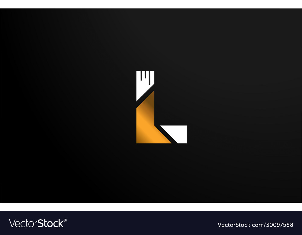 Gold golden gelb weiß l Logo Buchstaben Alphabet