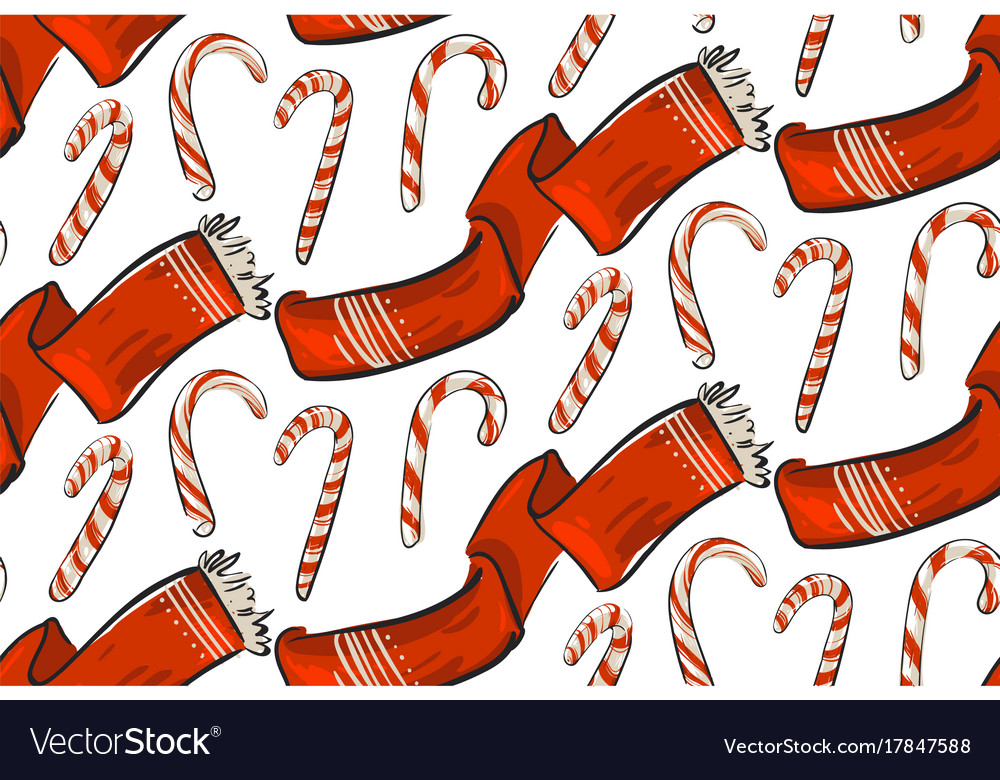 Hand drawn christmas seamless pattern