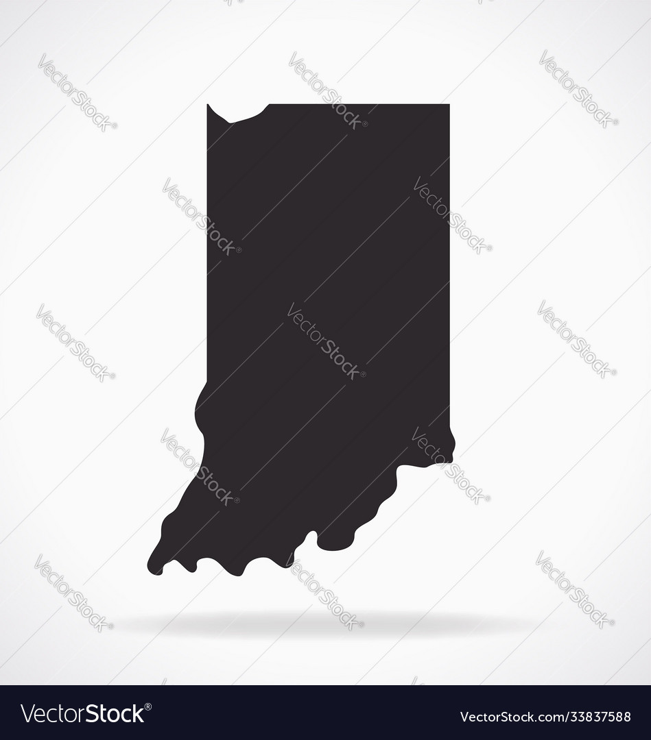 Indiana in state shape silhouette simplified Vector Image