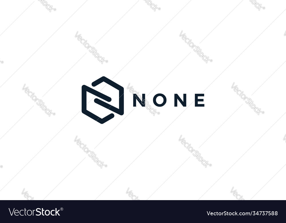 N hexagonal line shape modern logo icon design