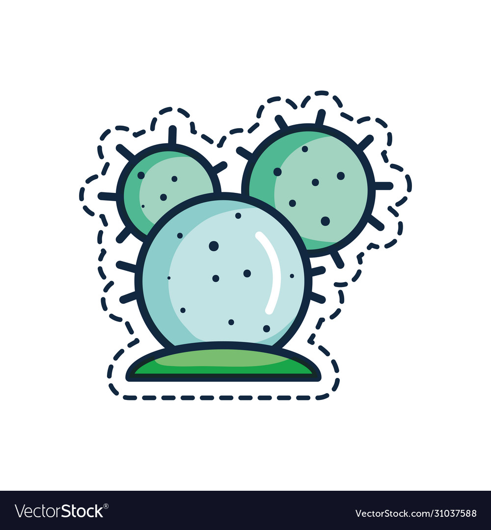 Patches concept cactus icon line color style