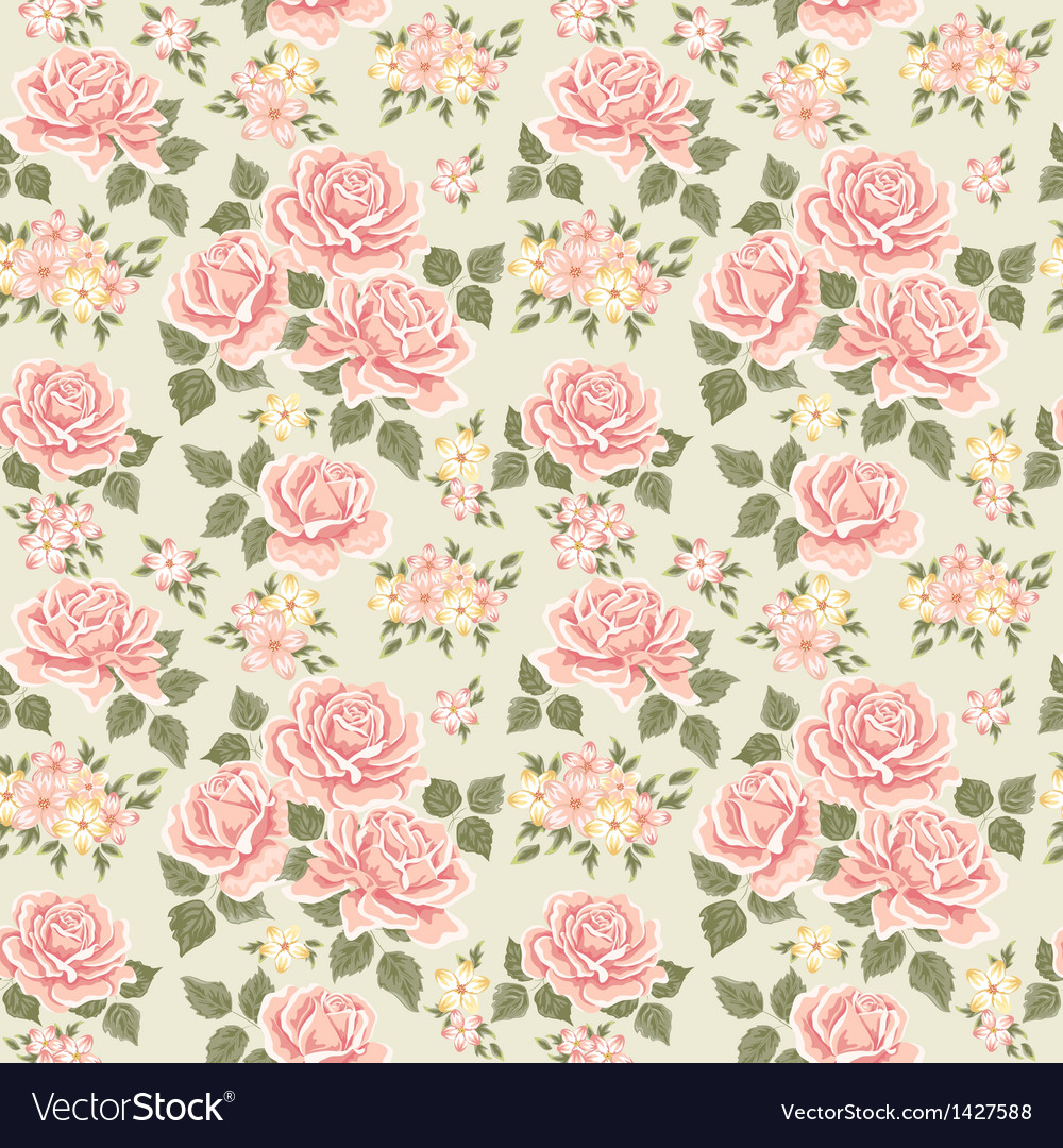 Download Pink vintage rose pattern Royalty Free Vector Image