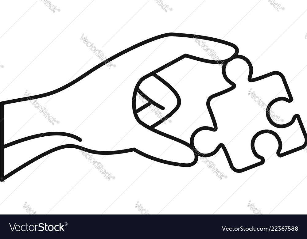 Puzzle solution icon outline style Royalty Free Vector Image