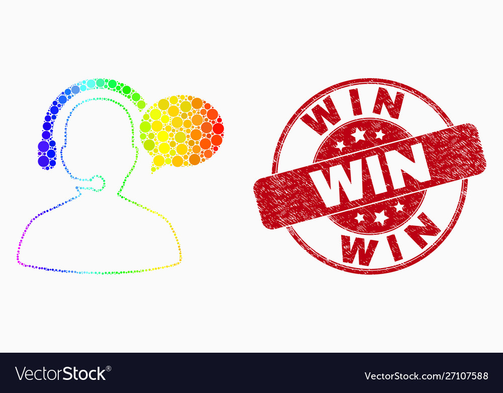 Rainbow colored pixelated operator message vector image Rainbow colored pixelated operator message