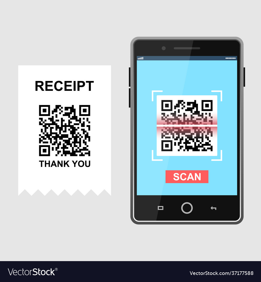 Scan qr code and pay receipt to smartphone