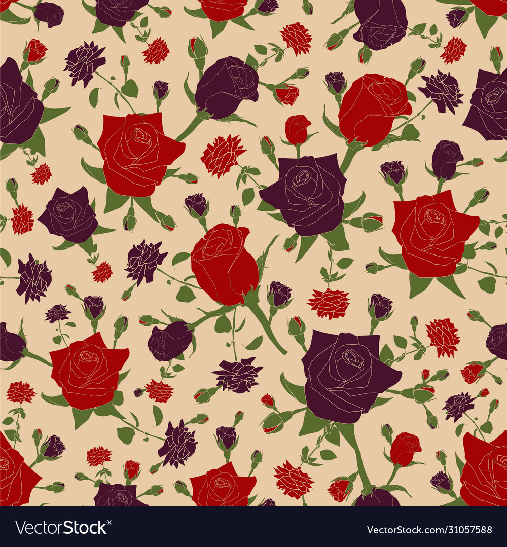 Seamless repeating pattern roses