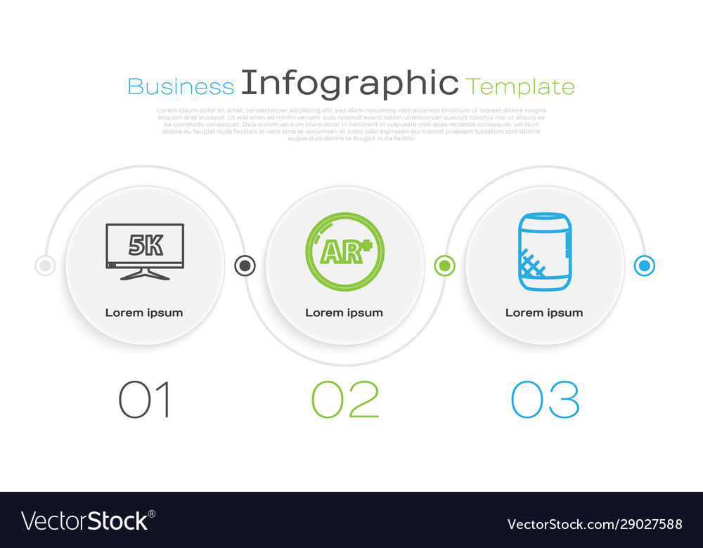 Set line monitor display with 5k video ar vector image Set line monitor display with 5k video ar