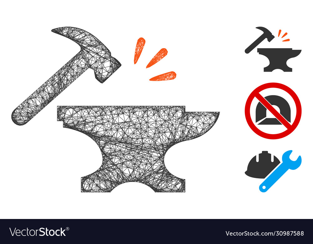 Smithy polygonal web mesh vector image Smithy polygonal web mesh