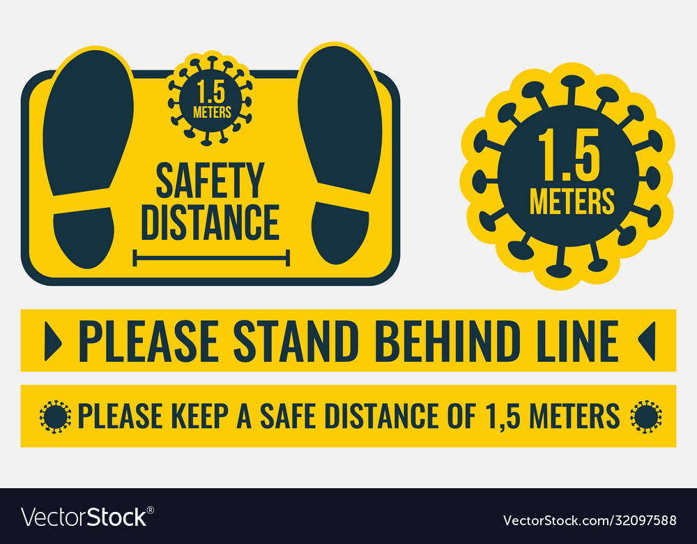 Social distancing please get behind line