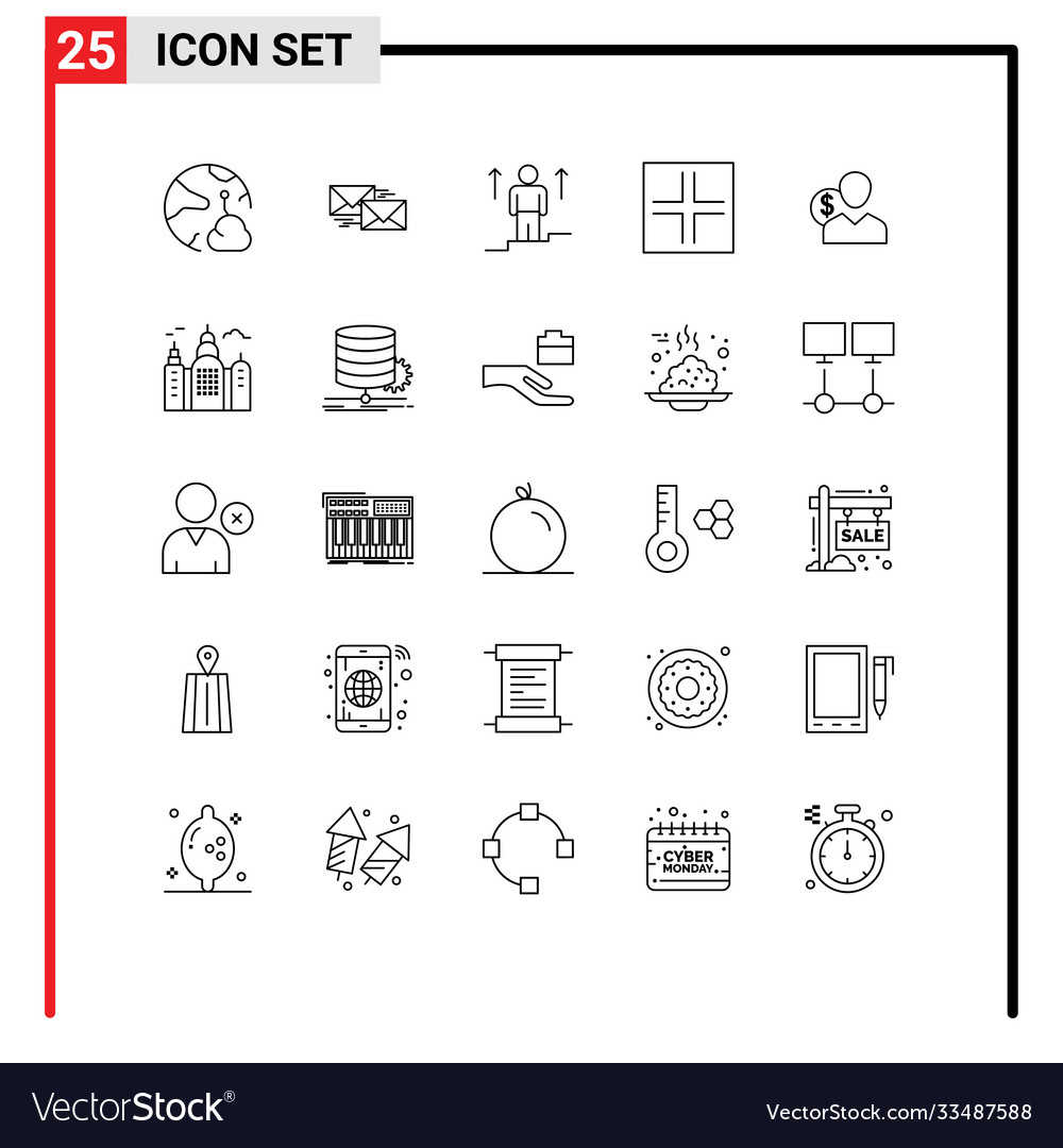 Stock icon pack 25 line signs and symbols