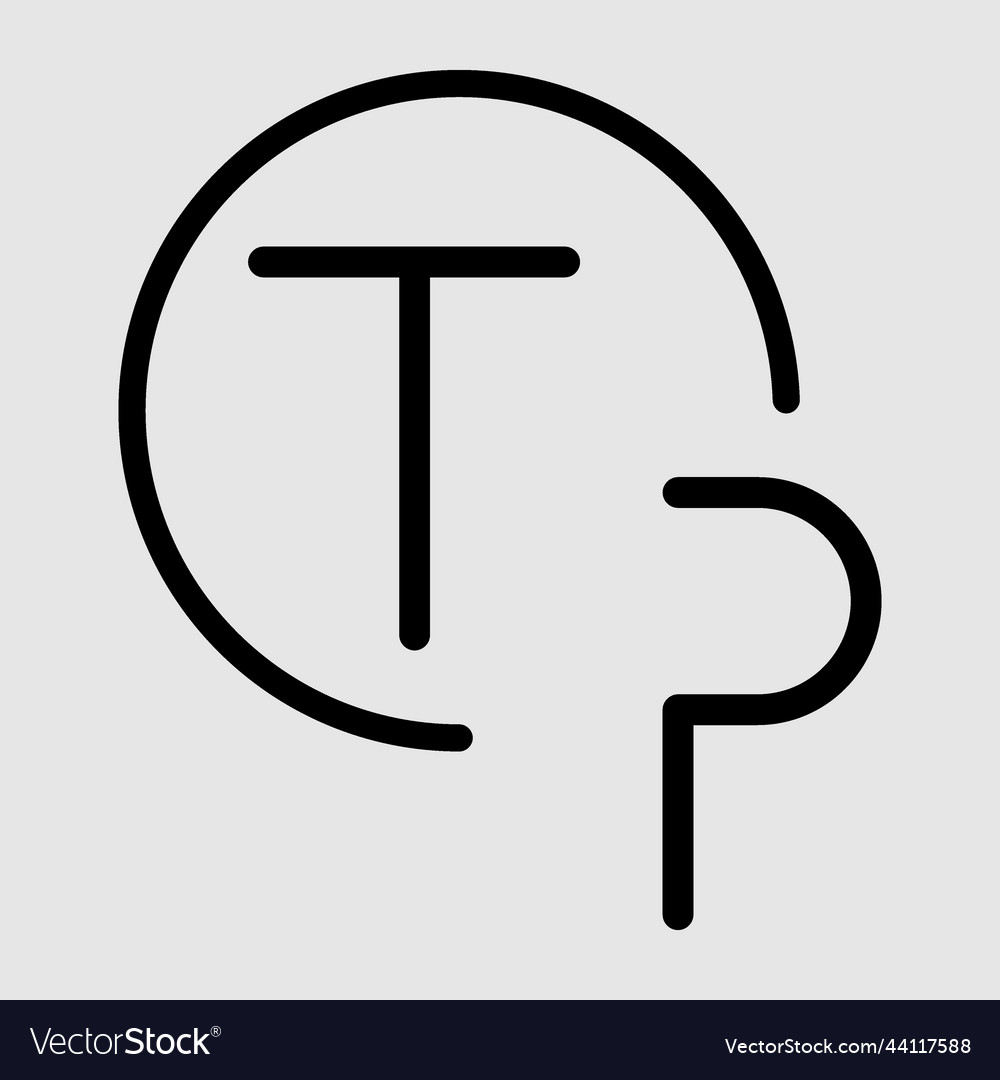 Tp monogram logo letter linked circle simple vector image Tp monogram logo letter linked circle simple