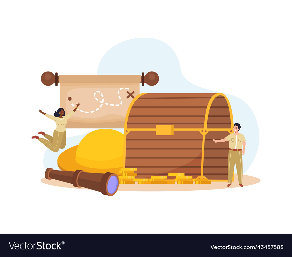 Treasure hunt flat background Royalty Free Vector Image