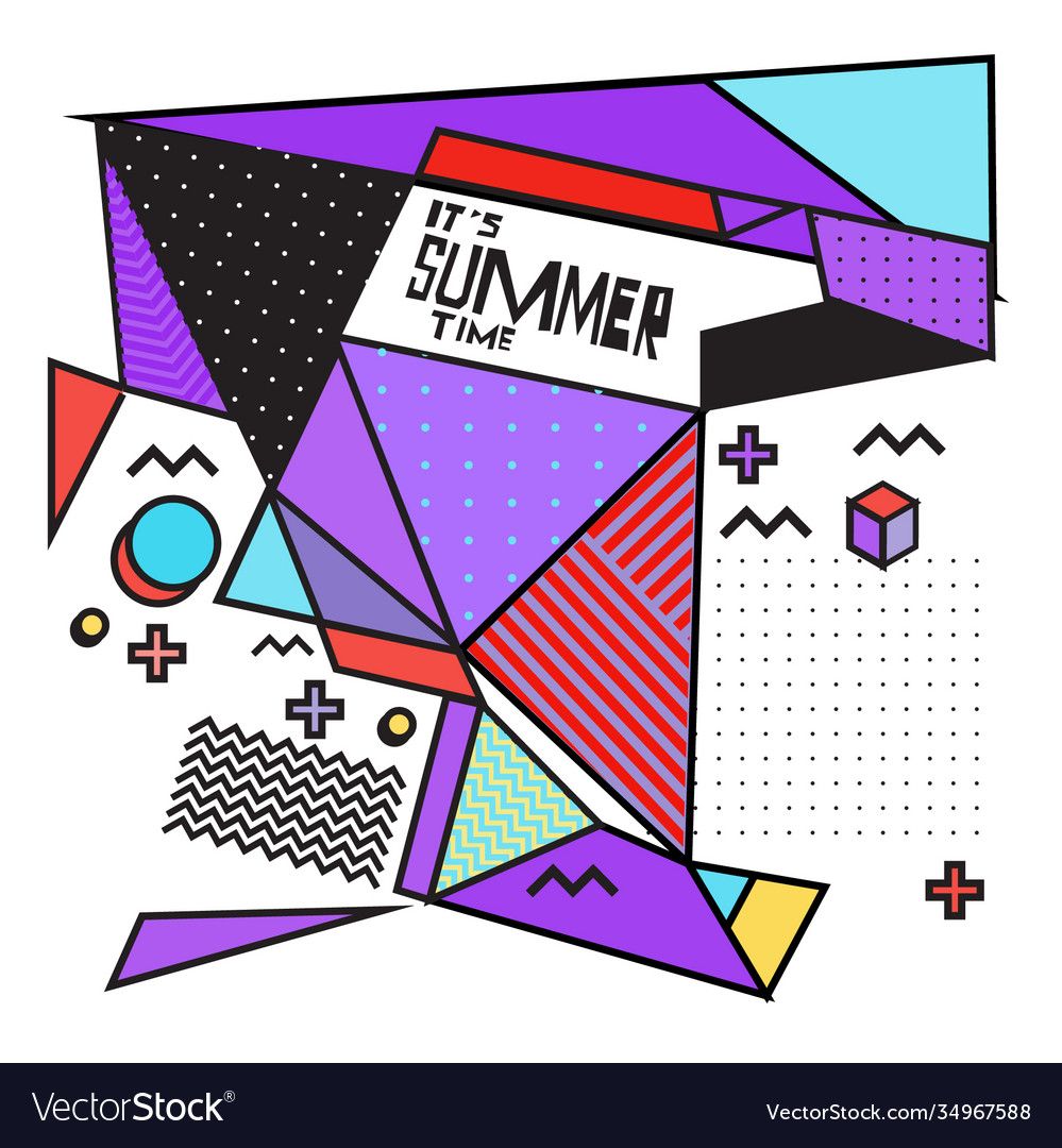 Triangle geometric forms for summer design event vector image Triangle geometric forms for summer design event
