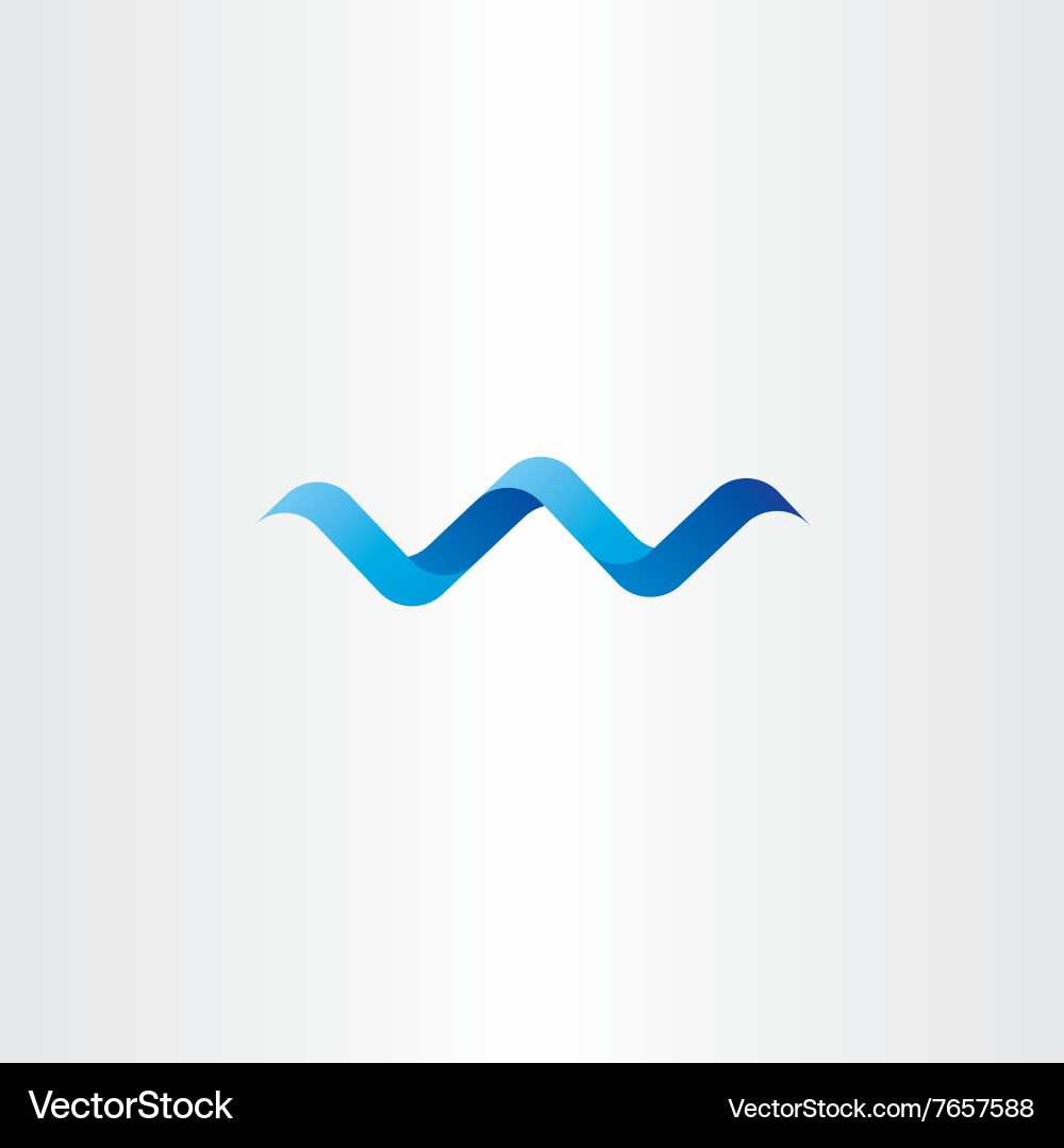 Water wave spiral letter w logo icon Royalty Free Vector