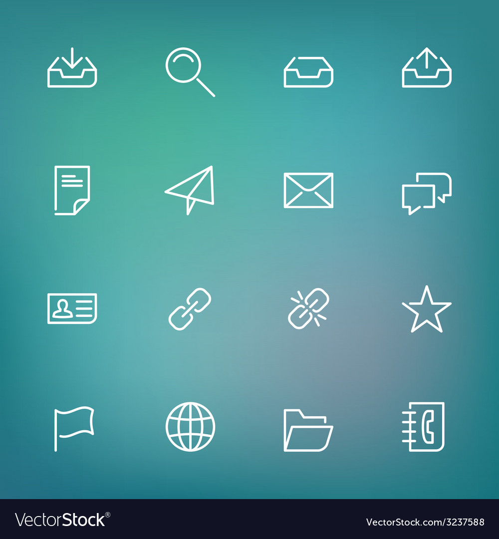 White thin line icons set for web and mobile