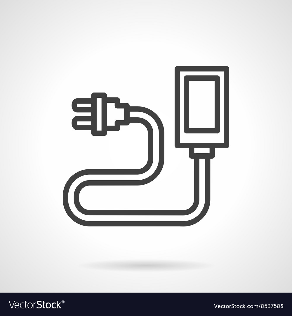 Wired devices black line icon Royalty Free Vector Image