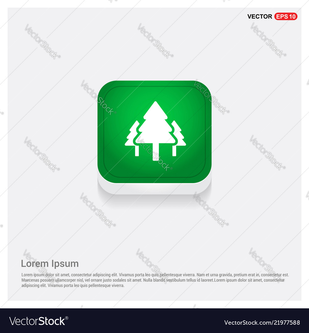 X-mas tree icon green web button Vector Image X-mas tree icon green web button