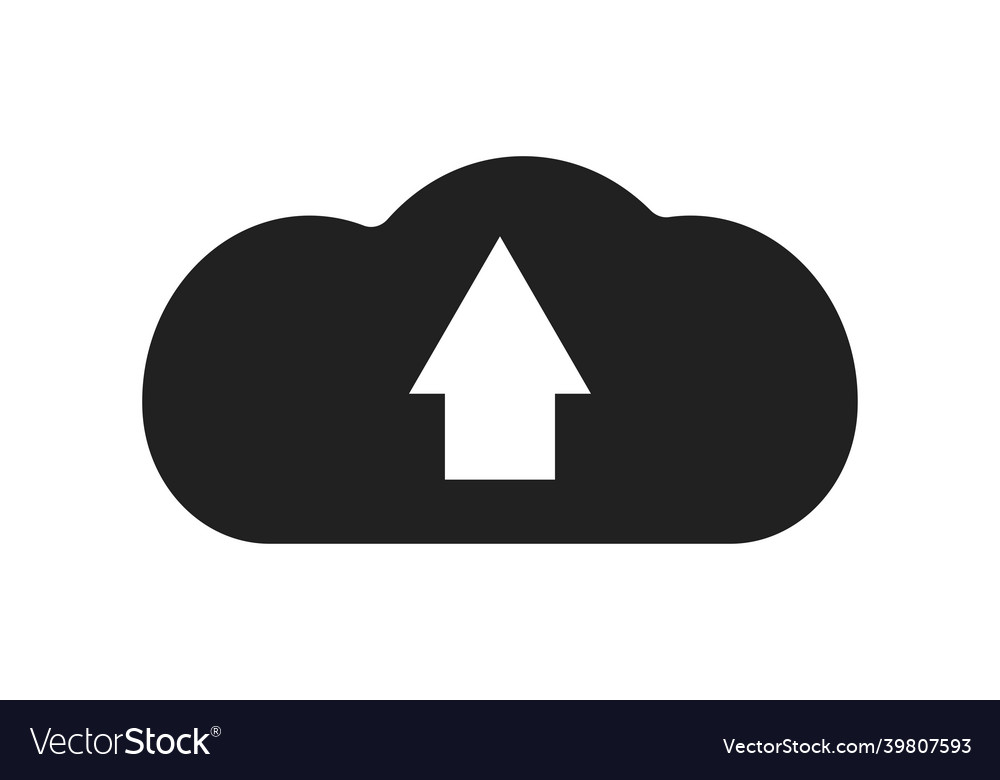 Arrow icon for web design cloud line art in flet vector image Arrow icon for web design cloud line art in flet